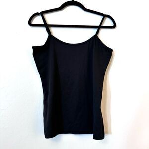 CDP & Co. Adjustable Spaghetti Strap Scoop Neck Black Tank Top Medium